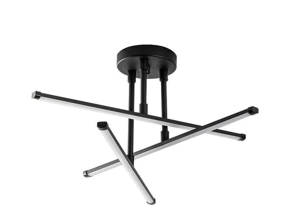 OZAIA Candeeiro De Teto Design De Leds Em Metal L. 51 X A. 26 Cm, Preto - Heras* Luz De Teto