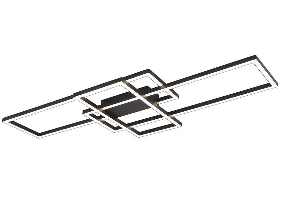 OZAIA Candeeiro De Teto Design Led Em Aluminio E Metal C104 X L42 Cm Preto - Harlow* Luz De Teto