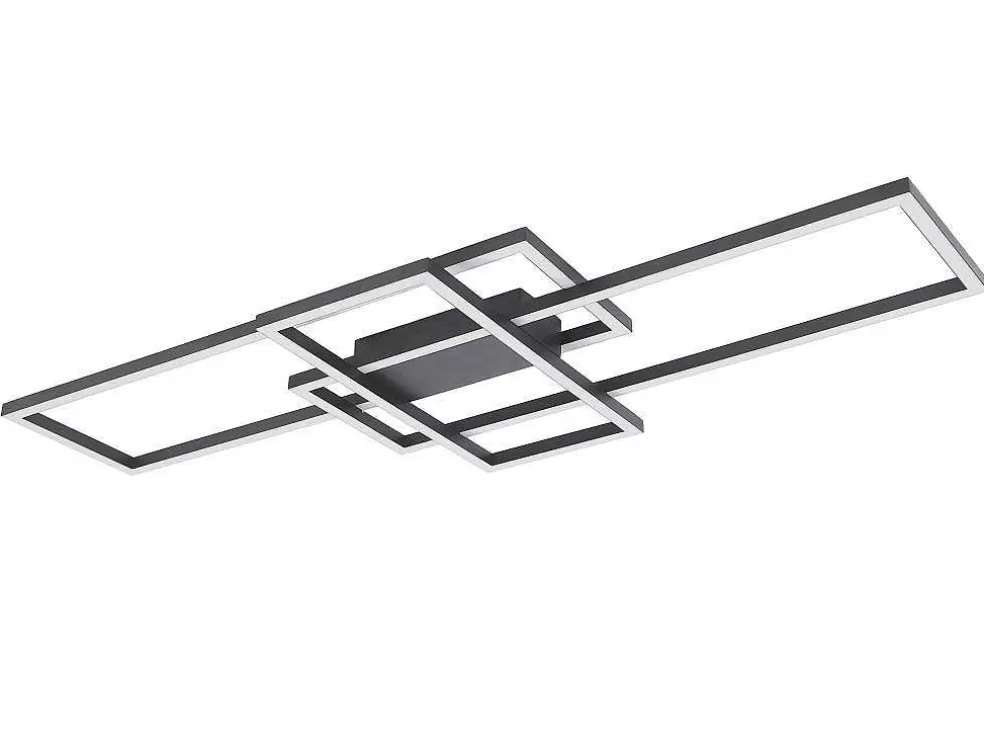 OZAIA Candeeiro De Teto Design Led Em Aluminio E Metal C104 X L42 Cm Preto - Harlow* Luz De Teto