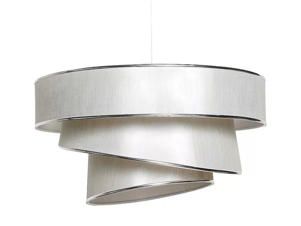 OZAIA Candeeiro De Teto E Metal De D. 40 X A. 72 Cm Cor Bege E Prateado - Tairon* Candeeiro Suspenso