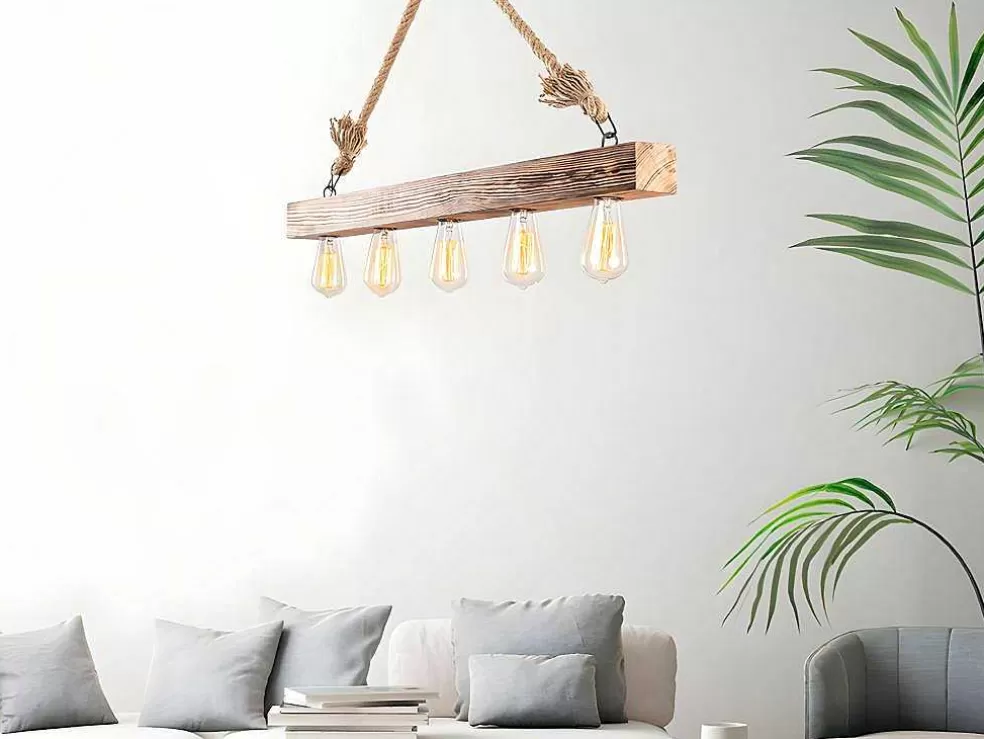 OZAIA Candeeiro De Teto Em Madeira De C. 100 X A. 53 Cm Cor Natural - Erebos* Candeeiro Suspenso