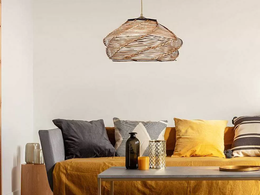 OZAIA Candeeiro De Teto Em Madeira Entrancada De D. 36 X A. 65 Cm Cor Natural - Parial* Candeeiro Suspenso