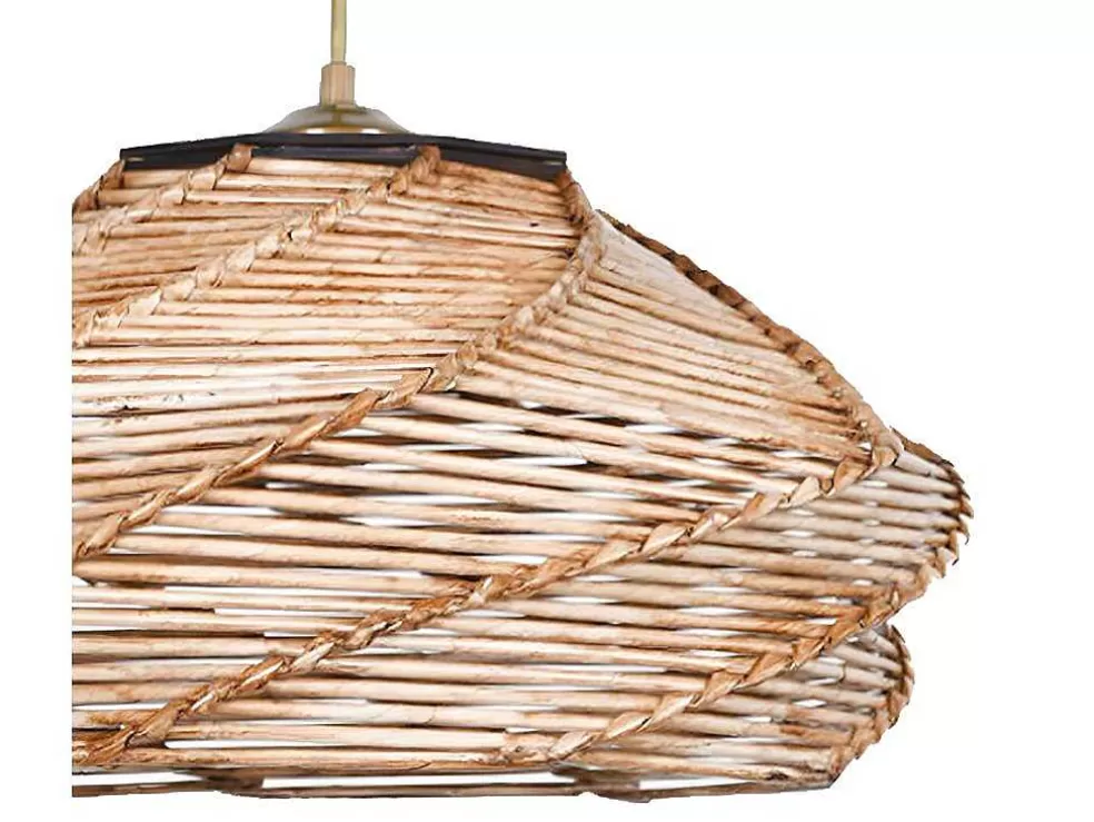 OZAIA Candeeiro De Teto Em Madeira Entrancada De D. 36 X A. 65 Cm Cor Natural - Parial* Candeeiro Suspenso