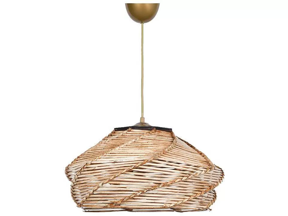 OZAIA Candeeiro De Teto Em Madeira Entrancada De D. 36 X A. 65 Cm Cor Natural - Parial* Candeeiro Suspenso
