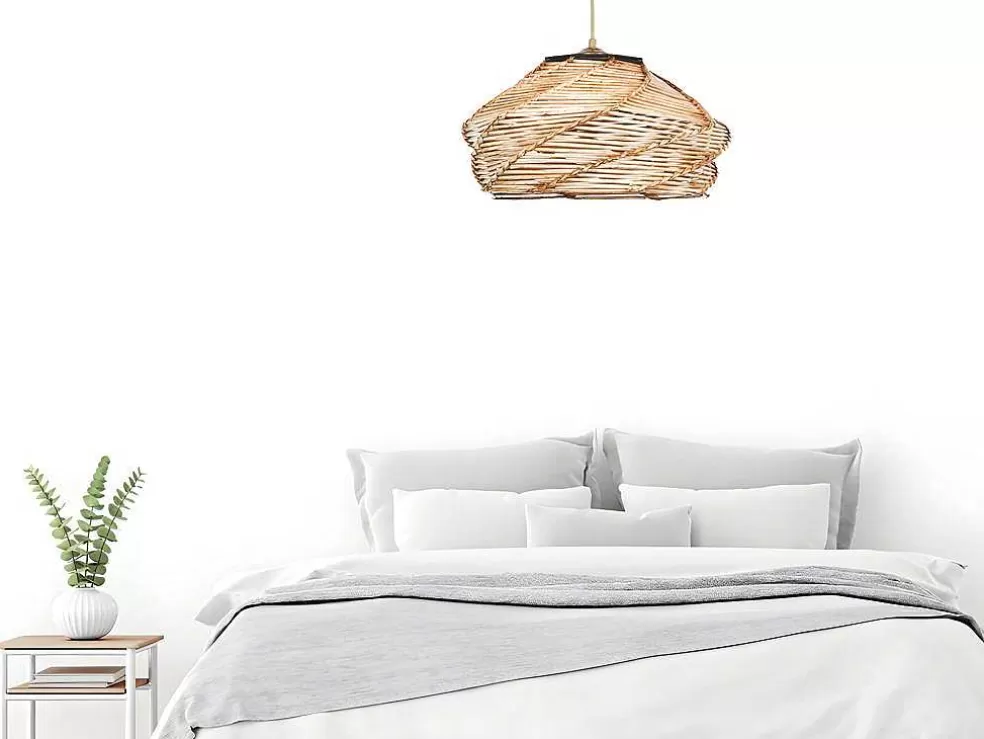 OZAIA Candeeiro De Teto Em Madeira Entrancada De D. 36 X A. 65 Cm Cor Natural - Parial* Candeeiro Suspenso