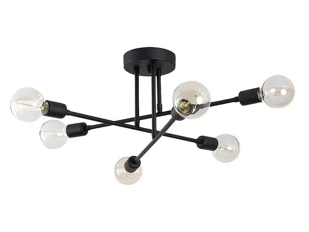 OZAIA Candeeiro De Teto Em Metal Com 3 Bracos De C. 64 Cm X A. 30 Cm Cor Preto - Flowera* Luz De Teto