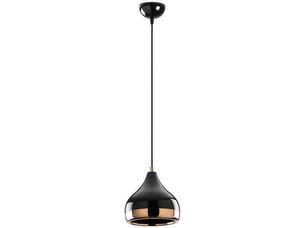 OZAIA Candeeiro De Teto Em Metal De Altura Regulavel De D. 17 X A. 25/112 Cm Cor Preto E Acobreado - Yildo* Candeeiro Suspenso