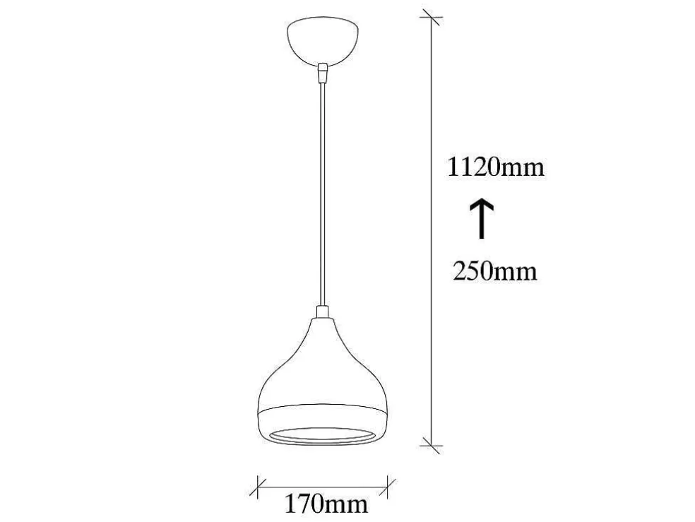 OZAIA Candeeiro De Teto Em Metal De Altura Regulavel De D. 17 X A. 25/112 Cm Cor Preto E Acobreado - Yildo* Candeeiro Suspenso