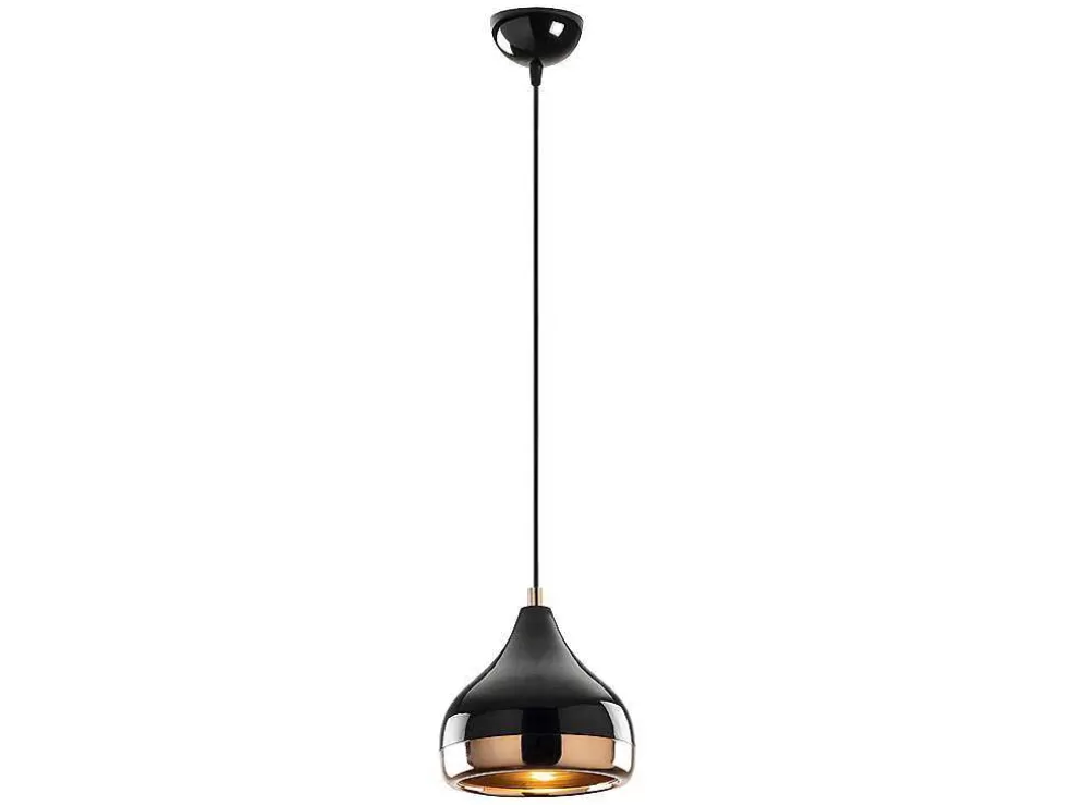 OZAIA Candeeiro De Teto Em Metal De Altura Regulavel De D. 17 X A. 25/112 Cm Cor Preto E Acobreado - Yildo* Candeeiro Suspenso