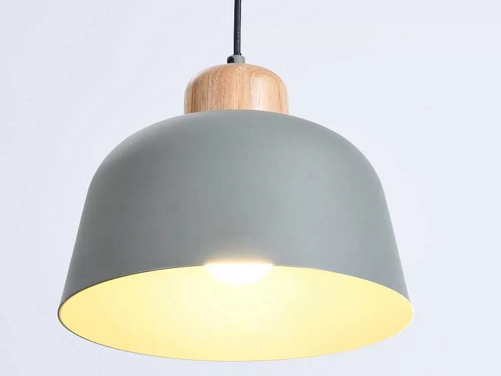 OZAIA Candeeiro De Teto Em Metal E Madeira De D.26 Cm X A.120 Cm Cor Verde - Malvina* Candeeiro Suspenso