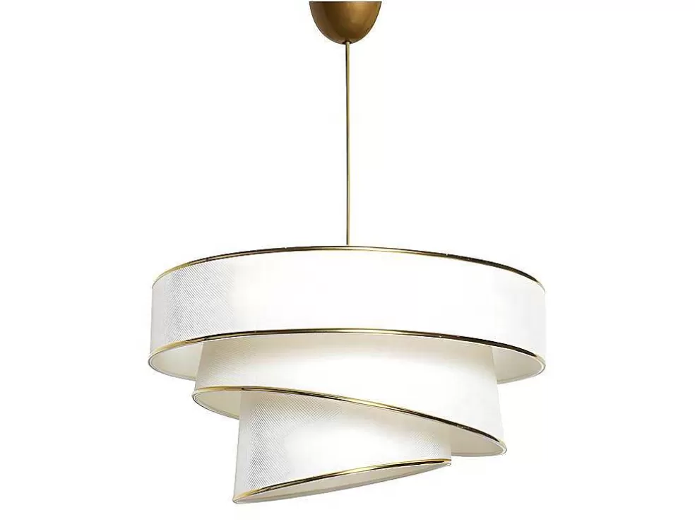 OZAIA Candeeiro De Teto Em Tecido E Metal De D. 40 X A. 72 Cm Cor Creme E Dourado - Tairon* Candeeiro Suspenso
