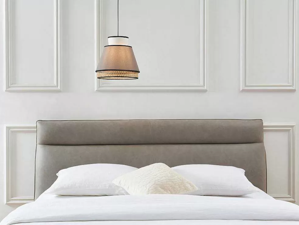 OZAIA Candeeiro De Teto Escandinavo Empalhado Cor Natural E Taupe De D.35 X A.120 Cm - Klaus* Candeeiro Suspenso