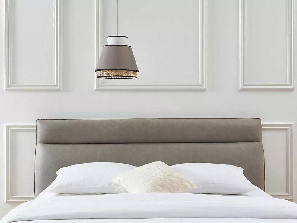 OZAIA Candeeiro De Teto Escandinavo Empalhado Cor Natural E Taupe De D.35 X A.120 Cm - Klaus* Candeeiro Suspenso