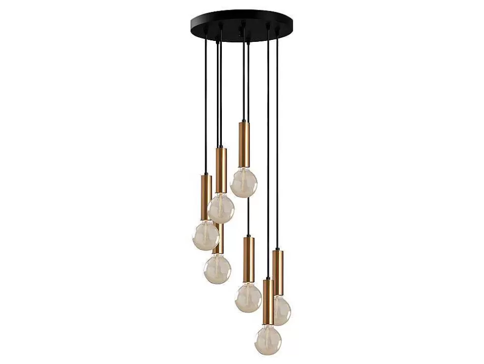OZAIA Candeeiro De Teto Estilo Vintage De Altura Regulavel Em Metal De A. 40-136 Cm Cor Dourado - Josette* Candeeiro Suspenso