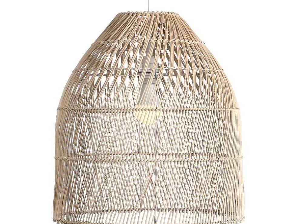 OZAIA Candeeiro De Teto Etnico Em Metal E Rotim Cor Natural De D.40 X A. 120 Cm - Parnaiba* Candeeiro Suspenso