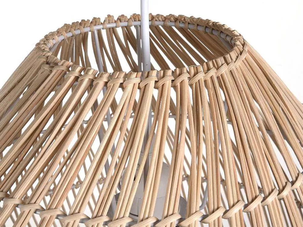 OZAIA Candeeiro De Teto Etnico Em Metal E Rotim Cor Natural De D.40 X A. 120 Cm - Parnaiba* Candeeiro Suspenso