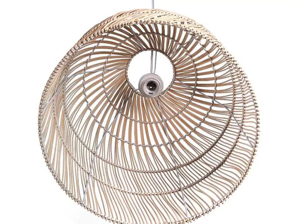 OZAIA Candeeiro De Teto Etnico Em Metal E Rotim Cor Natural De D.40 X A. 120 Cm - Parnaiba* Candeeiro Suspenso