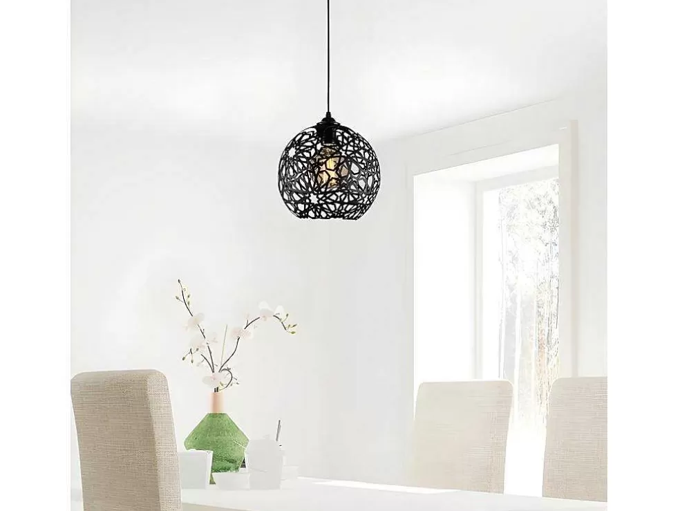 OZAIA Candeeiro De Teto Filiforme Em Metal De Altura Regulavel De D. 25 X A. 39/119 Cm Cor Preto - Celindra* Candeeiro Suspenso