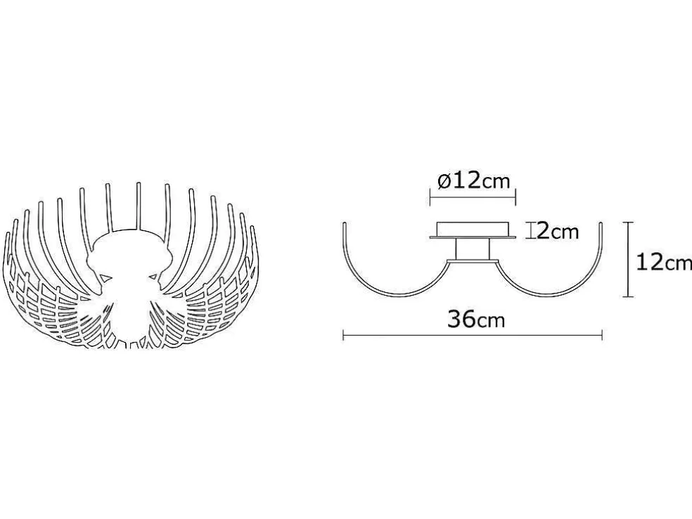 Vente-unique Candeeiro De Teto Filiforme Em Metal De D.36 X A.12 Cm Cor Preto - Aspendos* Luz De Teto