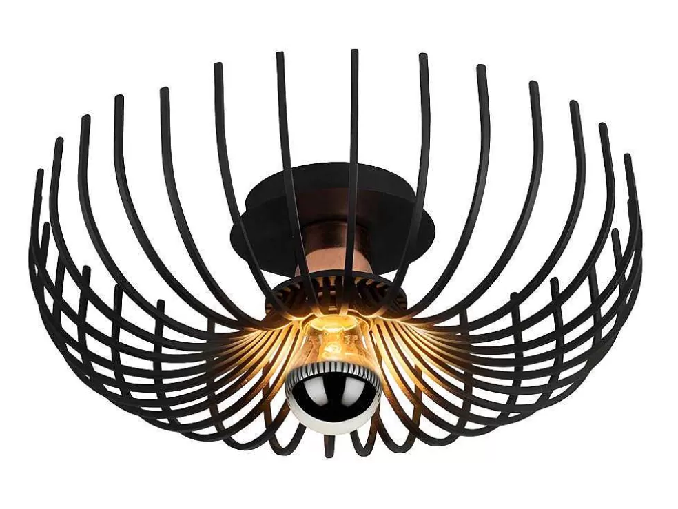 Vente-unique Candeeiro De Teto Filiforme Em Metal De D.36 X A.12 Cm Cor Preto - Aspendos* Luz De Teto