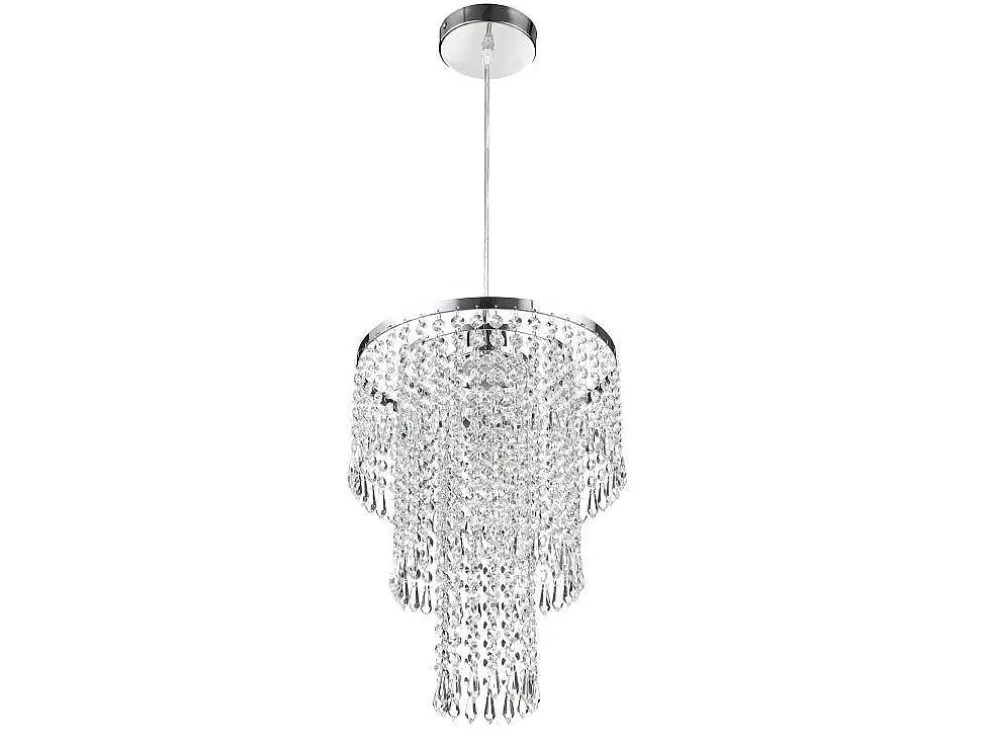 OZAIA Candeeiro De Teto Metal E Vidro Efeito Cristal D30 Cm - Alberni* Lustre
