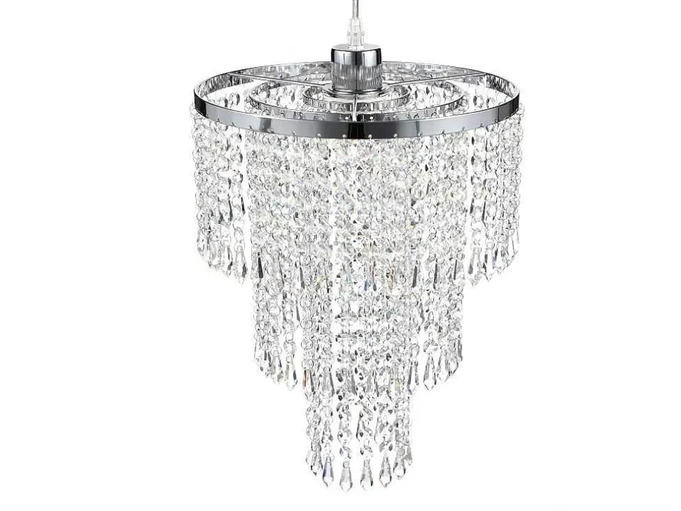 OZAIA Candeeiro De Teto Metal E Vidro Efeito Cristal D30 Cm - Alberni* Lustre