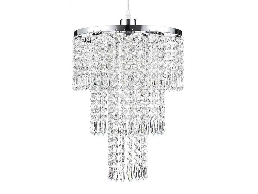 OZAIA Candeeiro De Teto Metal E Vidro Efeito Cristal D30 Cm - Alberni* Lustre