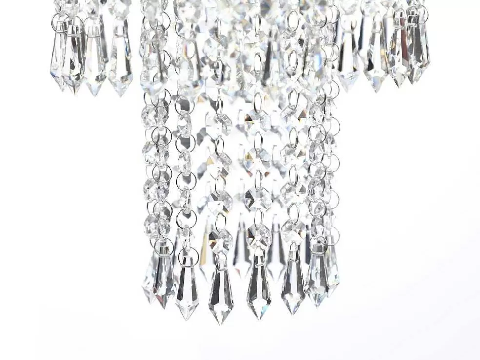 OZAIA Candeeiro De Teto Metal E Vidro Efeito Cristal D30 Cm - Alberni* Lustre
