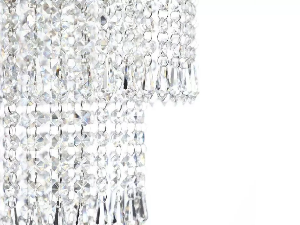 OZAIA Candeeiro De Teto Metal E Vidro Efeito Cristal D30 Cm - Alberni* Lustre