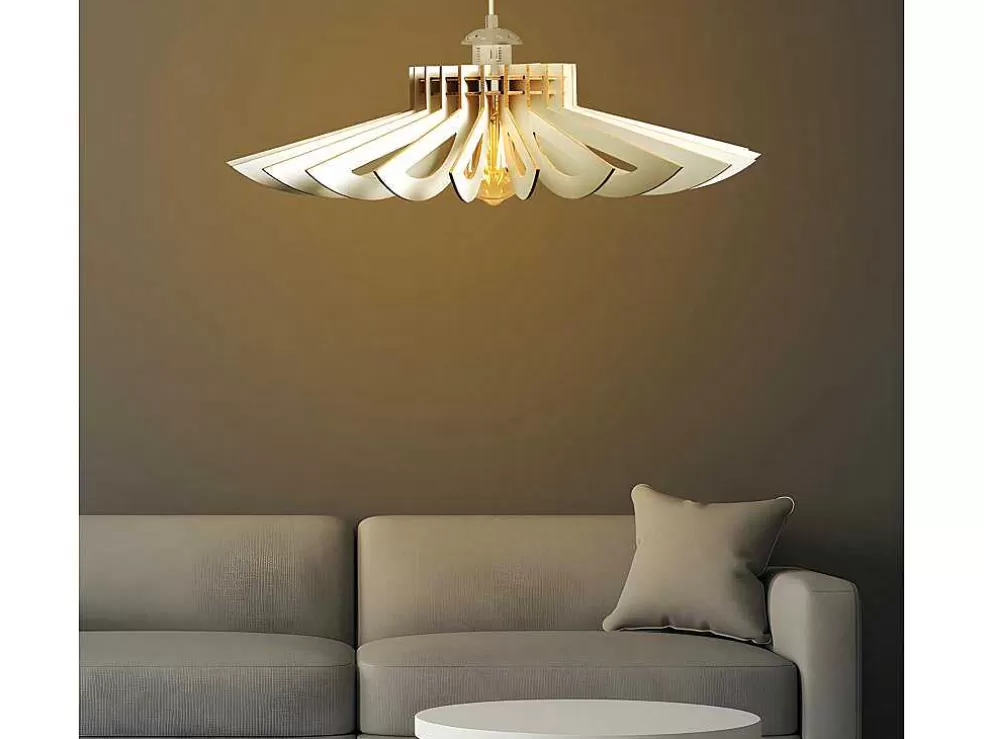 OZAIA Candeeiro De Teto Perfurado Em Mdf De D. 68 X A. 50 Cm Cor Branco - Farita* Candeeiro Suspenso