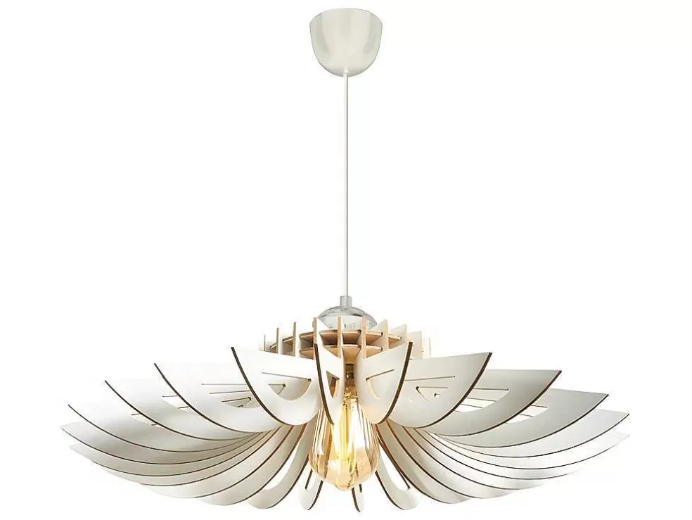 OZAIA Candeeiro De Teto Perfurado Em Mdf De D. 68 X A. 50 Cm Cor Branco - Farita* Candeeiro Suspenso