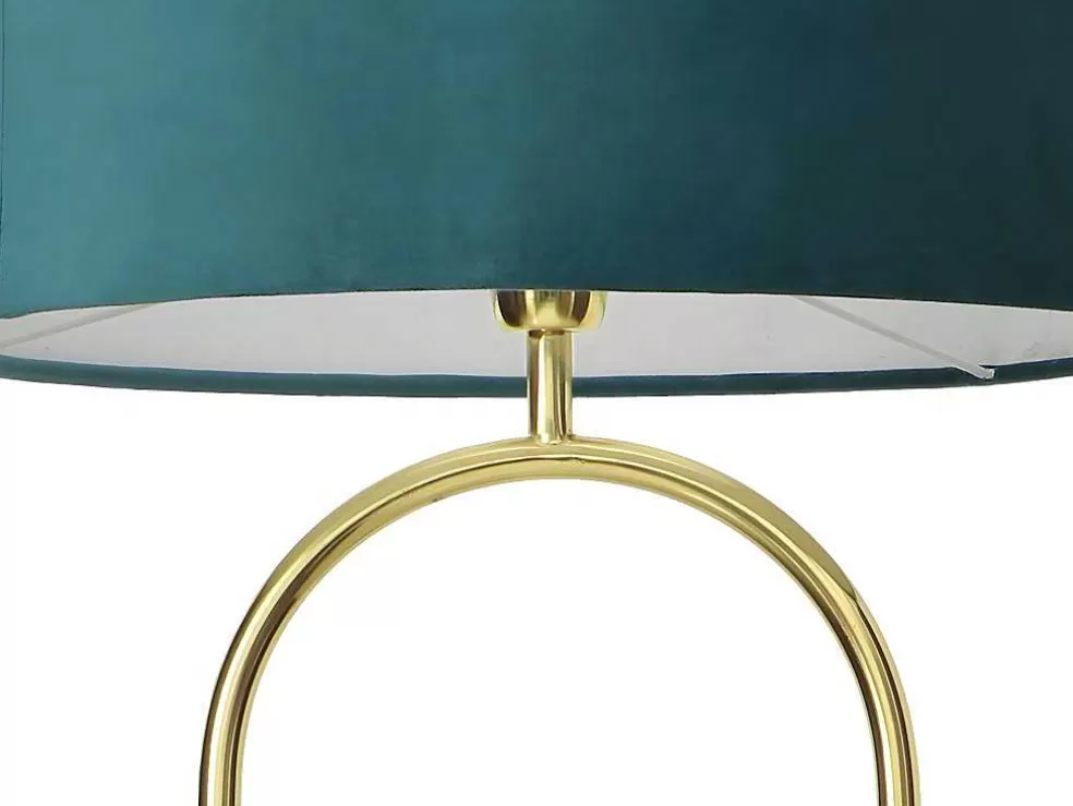 OZAIA Candeeiro Estilo Art Deco Em Latao, Marmore E Veludo De A.156 X D.45 Cm Cor Azul - Nour* Candeeiro De Pe