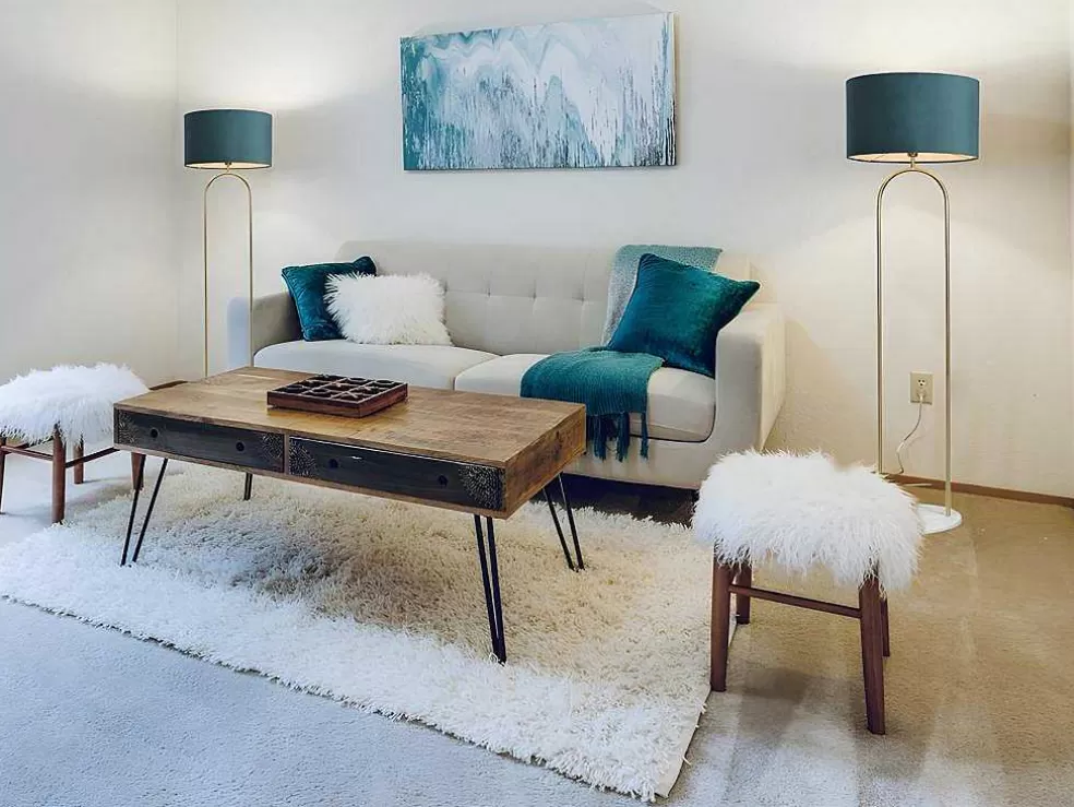 OZAIA Candeeiro Estilo Art Deco Em Latao, Marmore E Veludo De A.156 X D.45 Cm Cor Azul - Nour* Candeeiro De Pe