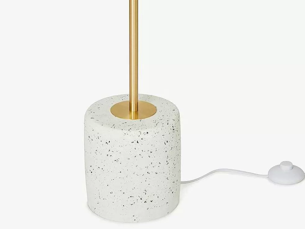 OZAIA Candeeiro Estilo Vintage Orea - Base Em Terrazzo - 33X15X146 Cm - Branco E Dourado* Candeeiro De Pe