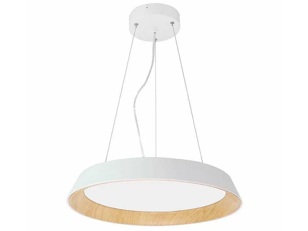 OZAIA Candeeiro Suspenso Com Leds Metal E Aluminio D45 Cm Branco E Natural - Derry* Candeeiro Suspenso