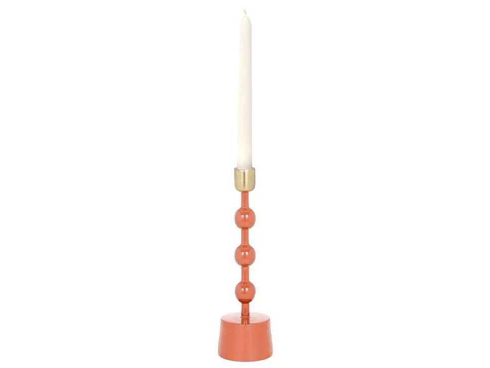 OZAIA Castical Em Aluminio Esmaltado A. 26,5 Cm Terracota - Parina* Castiçais Decorativos E Velas