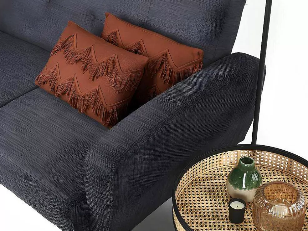 OZAIA Conjunto De 2 Almofadas 100% Algodao Com Franjas De 30 X 50 Cm Cor Terracota - Bonel* Têxtil De Casa