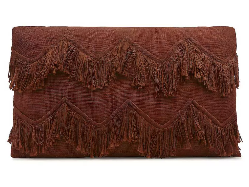 OZAIA Conjunto De 2 Almofadas 100% Algodao Com Franjas De 30 X 50 Cm Cor Terracota - Bonel* Têxtil De Casa