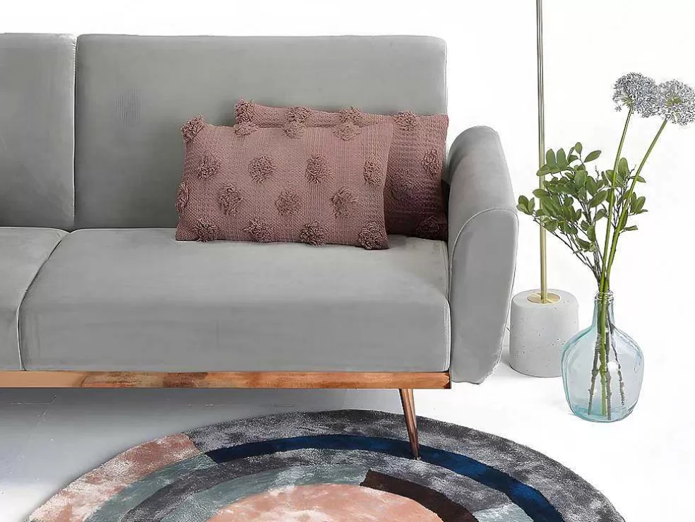 OZAIA Conjunto De 2 Almofadas 100% Algodao Tufado De 30 X 50 Cm Cor-De-Rosa Velho - Jadel* Têxtil De Casa