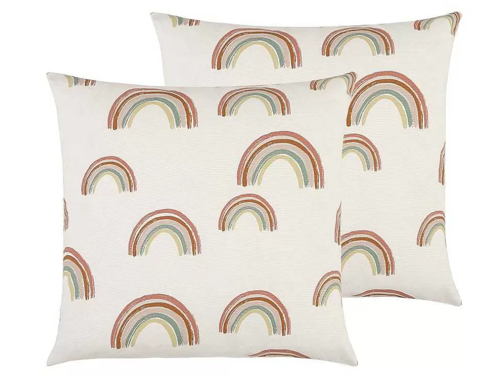 OZAIA Conjunto De 2 Almofadas Arco-Iris Em Algodao 45 X 45 Cm Multicolor - Archy* Têxtil De Casa