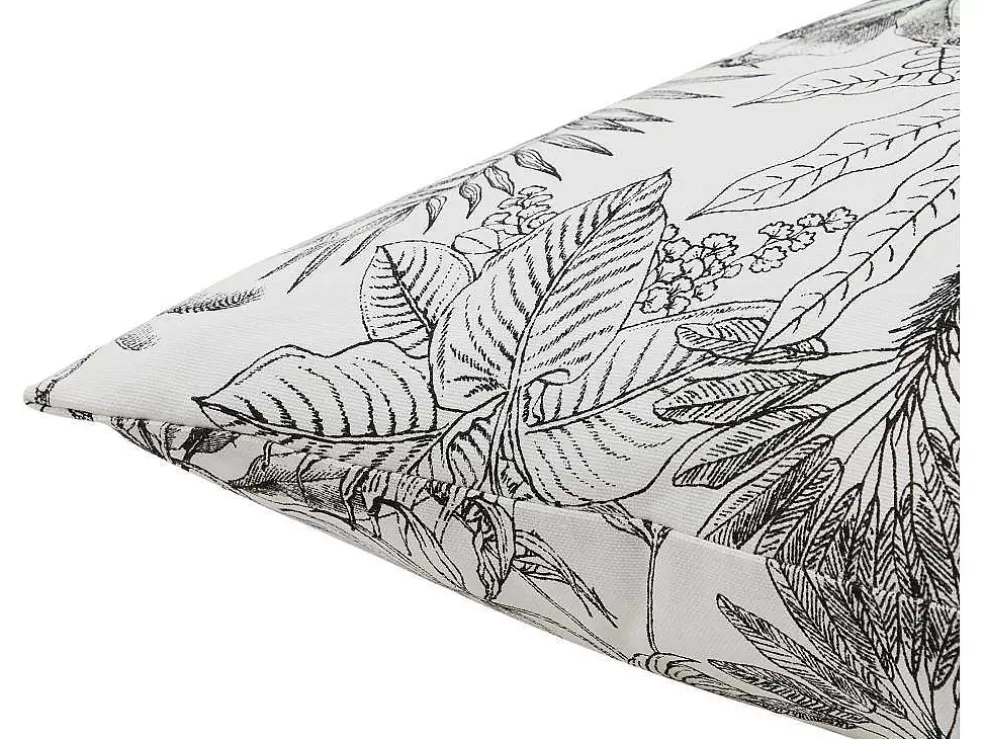 OZAIA Conjunto De 2 Almofadas Com Motivos Palmeiras Em Algodao 45 X 45 Cm Cor Preta E Branca - Palema* Têxtil De Casa