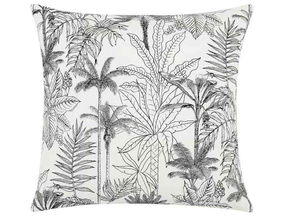 OZAIA Conjunto De 2 Almofadas Com Motivos Palmeiras Em Algodao 45 X 45 Cm Cor Preta E Branca - Palema* Têxtil De Casa