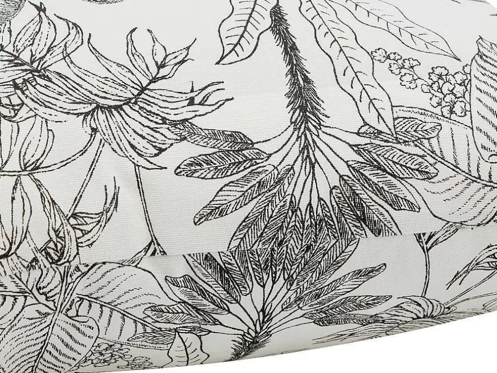OZAIA Conjunto De 2 Almofadas Com Motivos Palmeiras Em Algodao 45 X 45 Cm Cor Preta E Branca - Palema* Têxtil De Casa