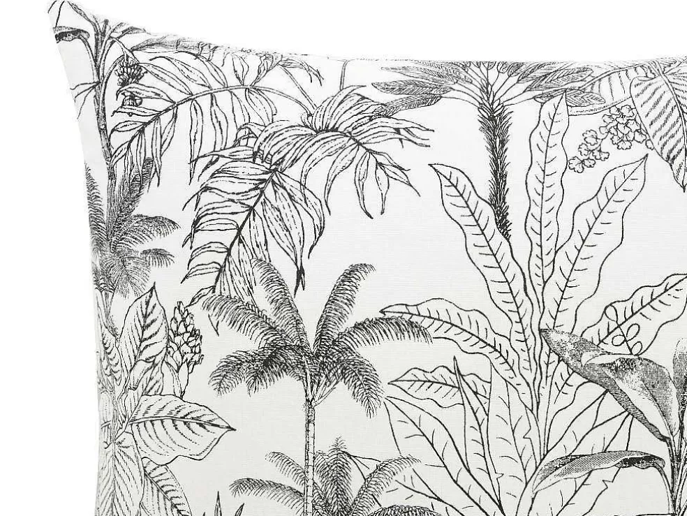 OZAIA Conjunto De 2 Almofadas Com Motivos Palmeiras Em Algodao 45 X 45 Cm Cor Preta E Branca - Palema* Têxtil De Casa