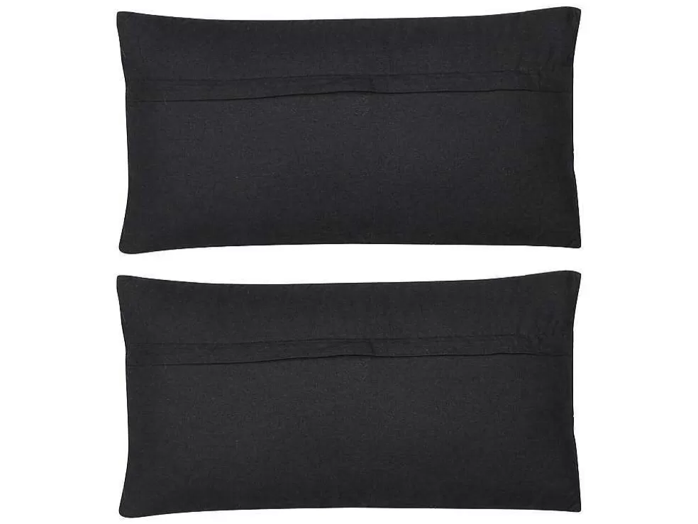 OZAIA Conjunto De 2 Almofadas Em Algodao E Em Juta 30 X 60 Cm Cor Natural E Preta - Natura* Têxtil De Casa