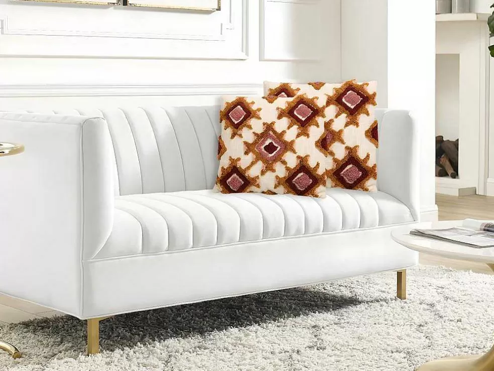 OZAIA Conjunto De 2 Almofadas Tufadas 45 X 45 Cm Algodao Multicolor - Magna* Têxtil De Casa