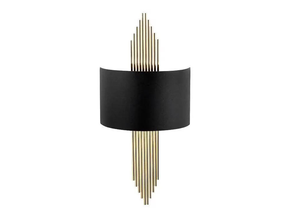 OZAIA Conjunto De 2 Apliques Art Deco Metal L22Xa75 Cm, Preto E Dourado - Sangarius* Candeeiro De Parede