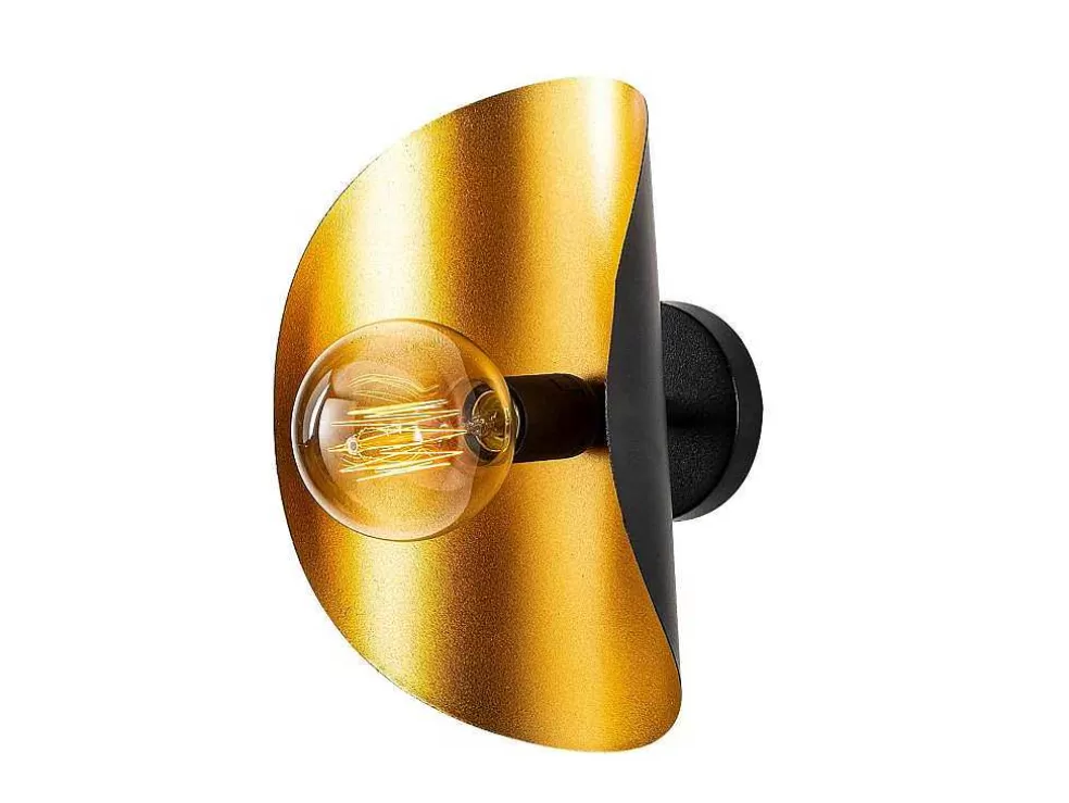 OZAIA Conjunto De 2 Apliques De Parede Em Metal C. 13 X L. 17 X A. 30 Cm, Dourado E Preto - Helios* Candeeiro De Parede