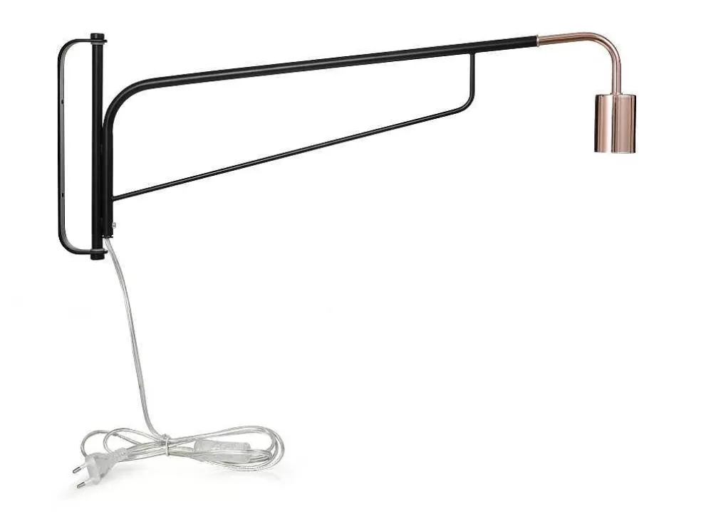 OZAIA Conjunto De 2 Apliques De Parede Moveis Metal, C65 X L10 X A25 Cm, Preto E Acobreado - Colwood* Candeeiro De Parede