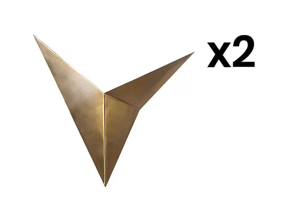 OZAIA Conjunto De 2 Apliques Em Metal C34 X L5 X A34 Cm Dourado - Birdo* Candeeiro De Parede